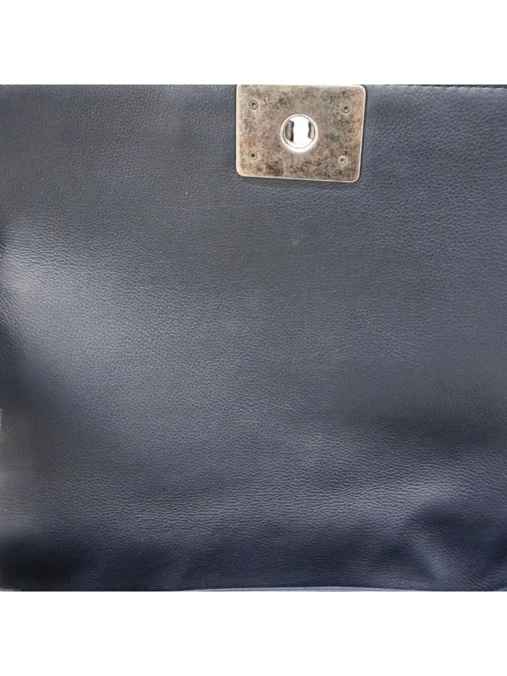 Chanel Shoulder Bag Boy Lambskin Navy Silver